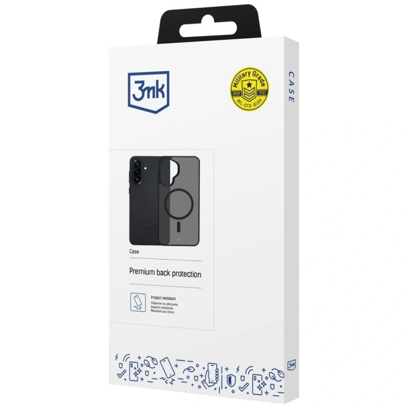 3MK Smoke MagCase Samsung Galaxy A37 Smartphone-Hülle, rauchschwarz