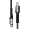 3MK Hyper Cable N-SERIES USB-C-auf-USB-C-Kabel, 1,5 m, 100 W, Schwarz