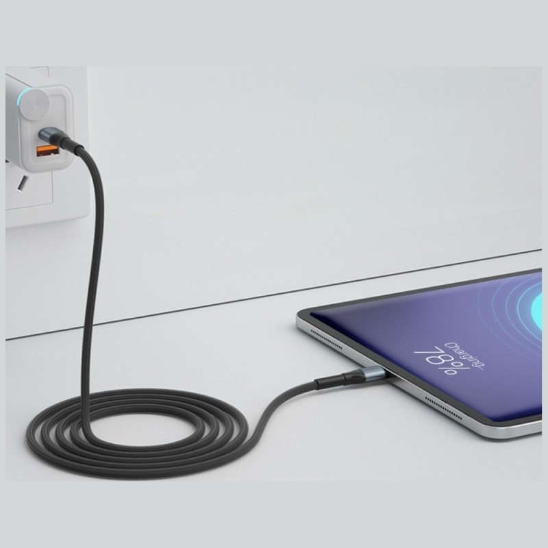 3MK Hyper Cable N-SERIES USB-C-auf-USB-C-Kabel, 1,5 m, 100 W, Schwarz
