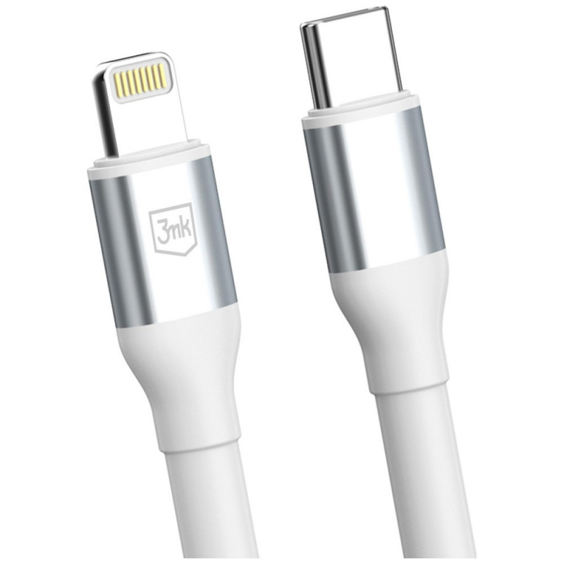 3MK Hyper Cable N-SERIES USB-C-auf-Lightning-Kabel, 2 m, 27 W, Weiß