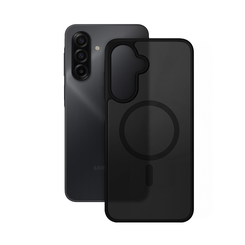 Crong Hybrid Matte Magnetic MagSafe Hülle für Samsung Galaxy A17, Schwarz