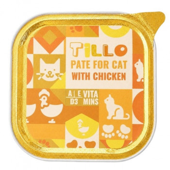 TILLO Pastete mit Huhn Nassfutter für Katzen, 100 g