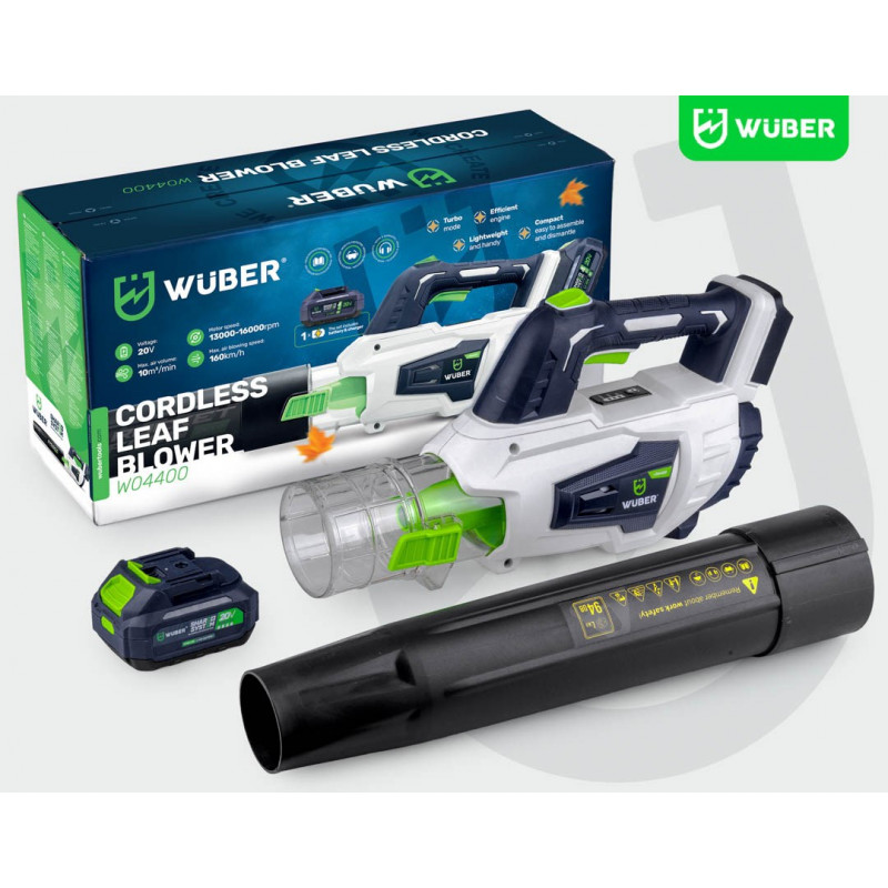 Wuber W04400 Akku-Laubbläser, 20 V, 160 km/h