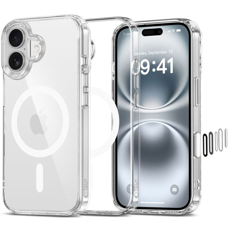 Tech-Protect Flexair Hybrid CC MagSafe Apple iPhone 16 Hülle, transparent