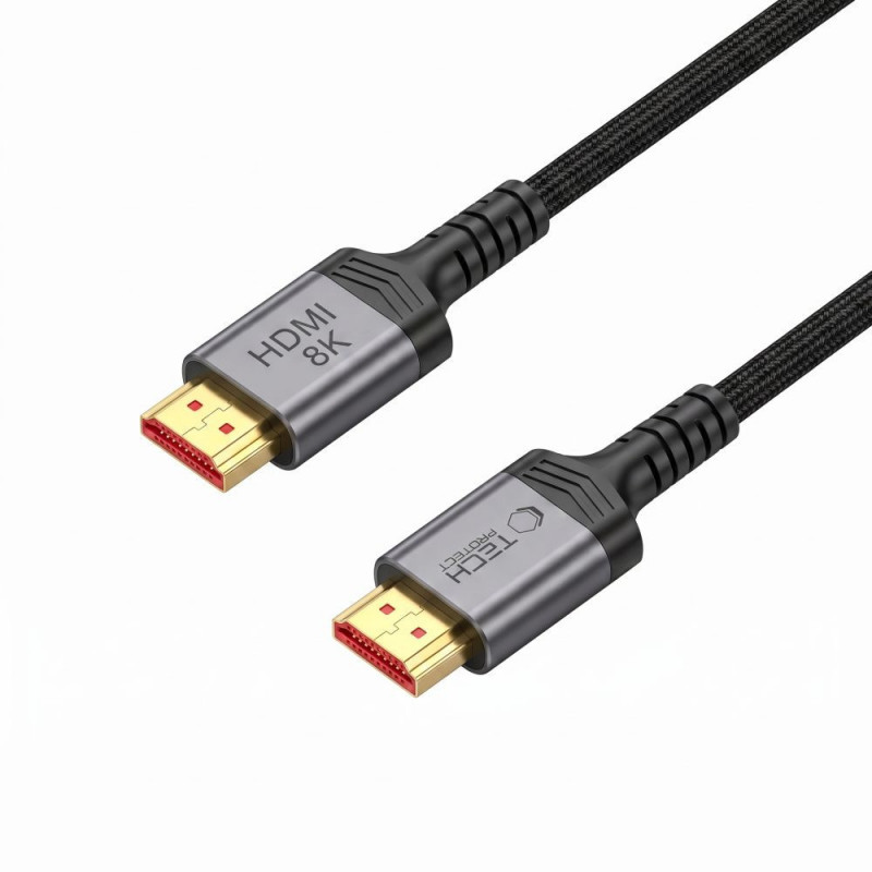 Tech-Protect UltraBoost HDMI-2.1-Kabel THP5553, 4K 120Hz, 8K 60Hz, 100 cm, Schwarz