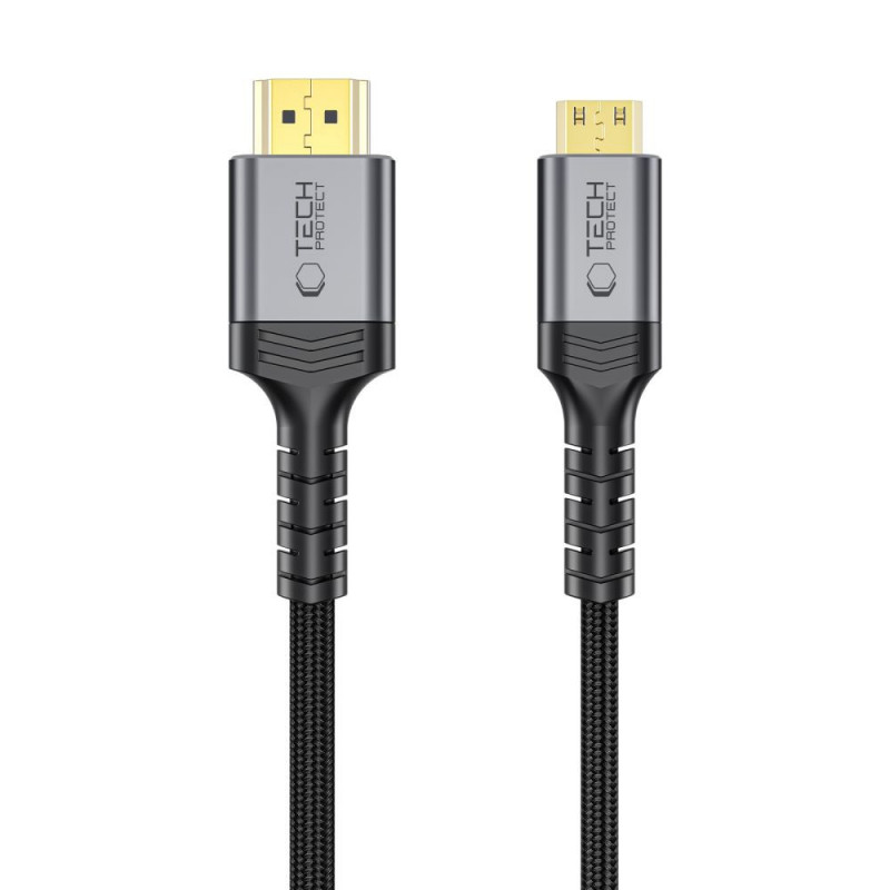 Tech-Protect UltraBoost Mini HDMI-auf-HDMI-2.1-Kabel, 8K 60Hz, 200 cm, Schwarz