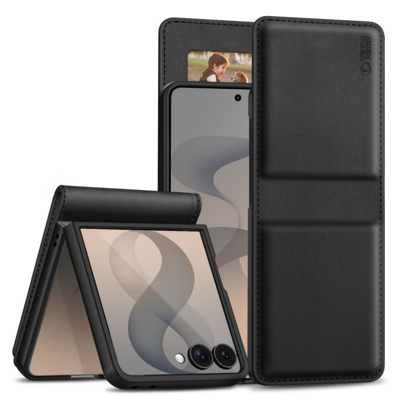 Tech-Protect Wallet Case für Samsung Galaxy Z Flip 8, Schwarz