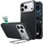 ESR Leder-Kickstand-MagSafe-Hülle für Apple iPhone 17 Pro Max / 18 Pro Max, Schwarz