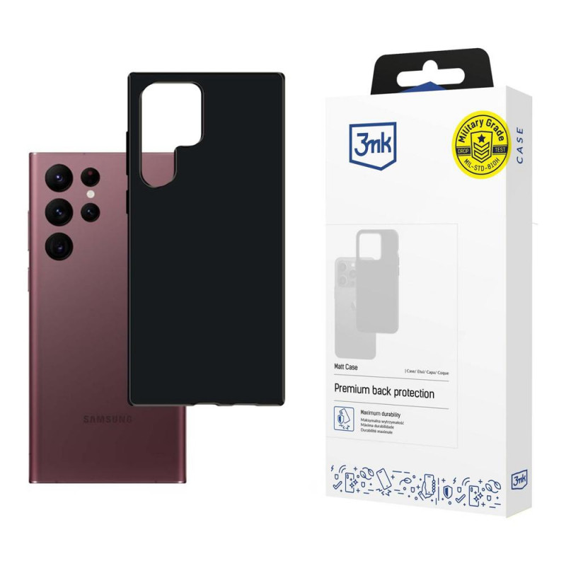 3MK Matt Case für Samsung Galaxy S22 Ultra (3MK3448BLK), schwarz