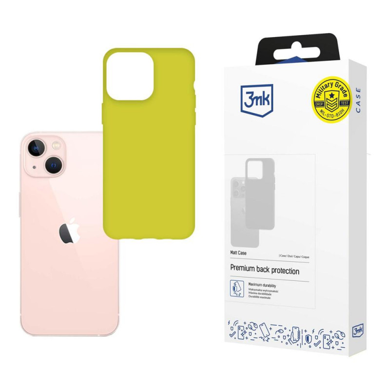 3MK Matt Case Apple iPhone 14 Handyhülle, limettengrün