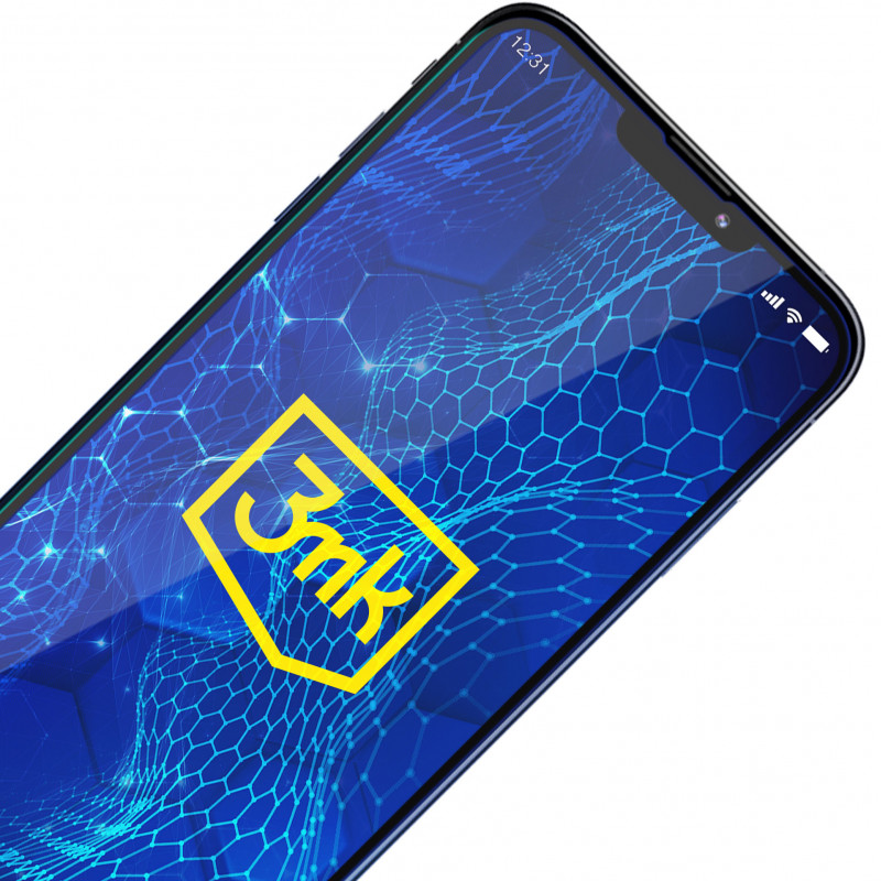 3MK HardGlass Max Lite gehärtetes Glas Displayschutzfolie für Samsung Galaxy M55, Schwarz