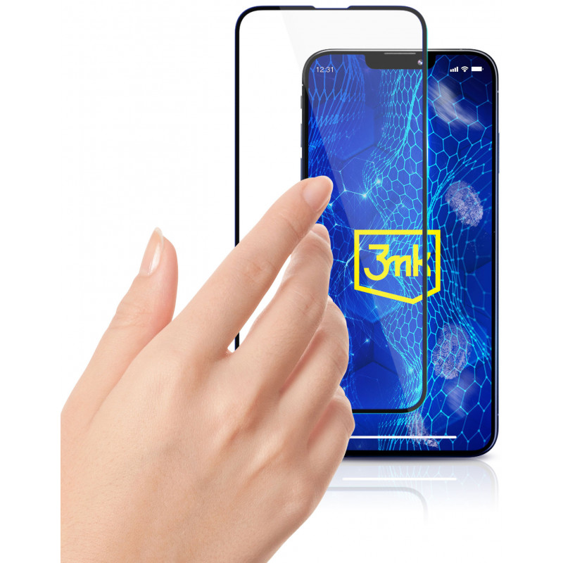 3MK HardGlass Max Lite gehärtetes Glas Displayschutzfolie für Samsung Galaxy M55, Schwarz