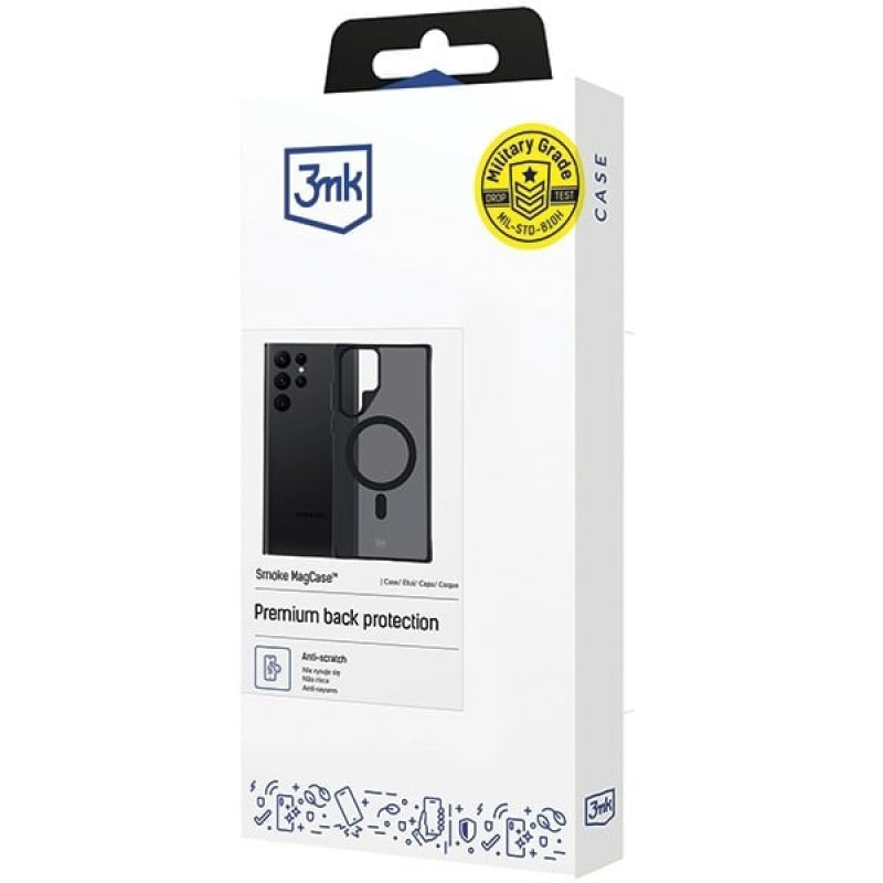 3MK Smoke MagCase mit MagSafe für Samsung Galaxy S22 Ultra 5G, halbtransparent