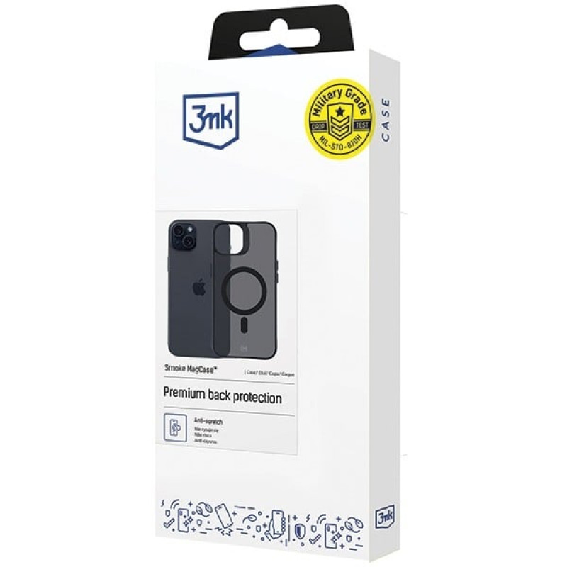 3MK Smoke MagCase mit MagSafe für Apple iPhone 15, halbtransparent
