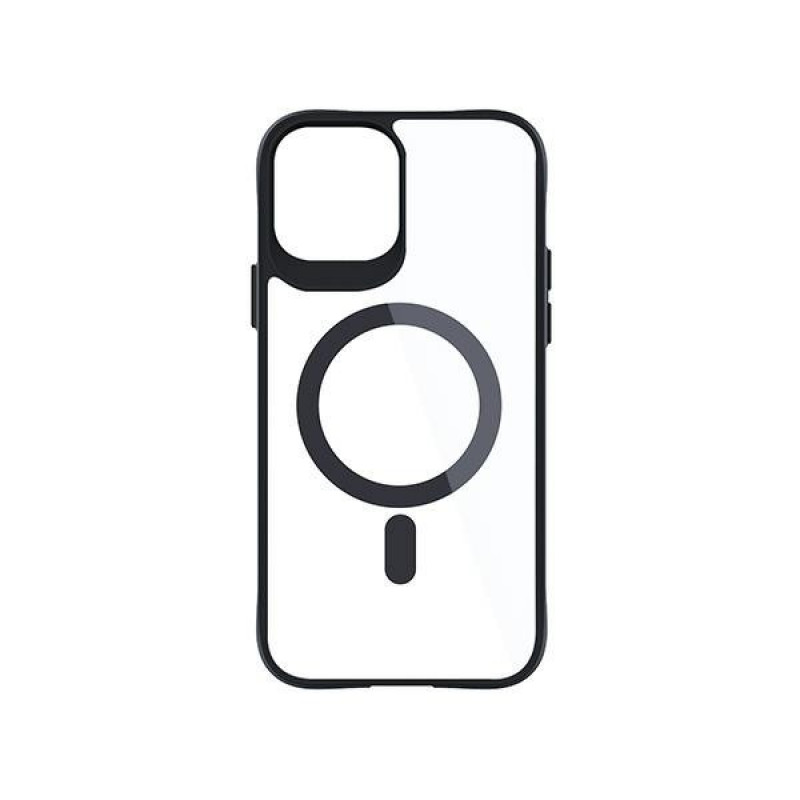 3MK Satin Armor MagCase mit MagSafe für Apple iPhone 12 Pro Max, transparent mit schwarzem Rahmen
