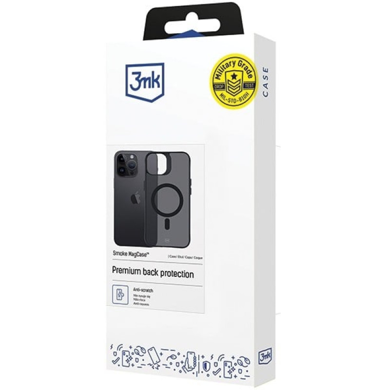 3MK Smoke MagCase mit MagSafe für Apple iPhone 14 Pro, halbtransparent