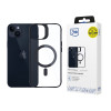 3MK Satin Armor MagCase mit MagSafe für Apple iPhone 14 Plus, transparent mit schwarzem Rahmen (156076-0)