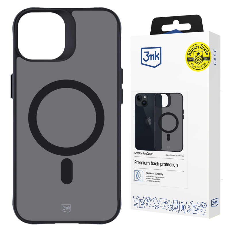 3MK Smoke MagCase mit MagSafe für Apple iPhone 13 / 14, halbtransparent