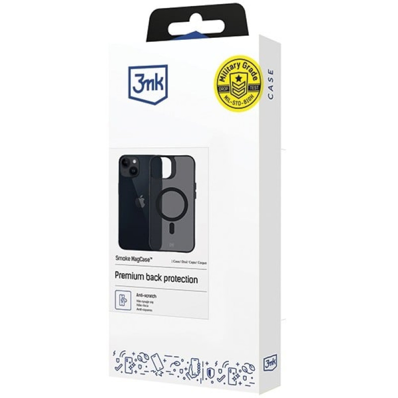3MK Smoke MagCase mit MagSafe für Apple iPhone 13 / 14, halbtransparent