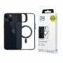 3MK Satin Armor MagCase mit MagSafe für Apple iPhone 13 / 14, transparent mit schwarzem Rahmen (156075-0)