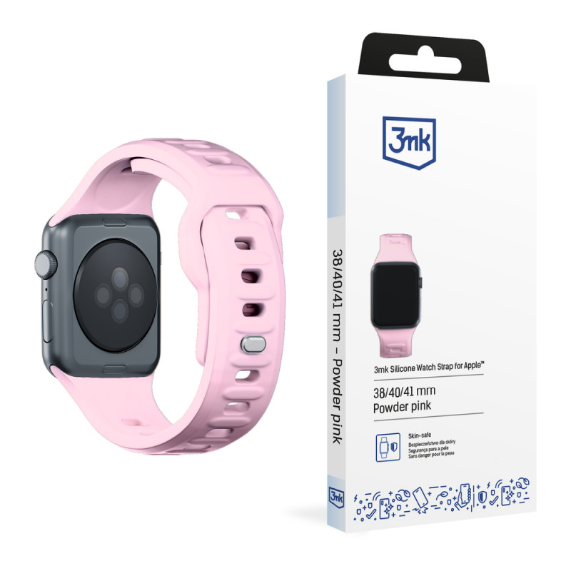 3mk Silikon-Armband für Apple Watch 38/40/41 mm, puderrosa