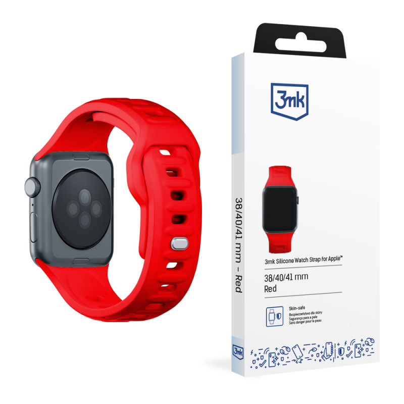 3mk Silikon-Armband für Apple Watch 38/40/41 mm, rot
