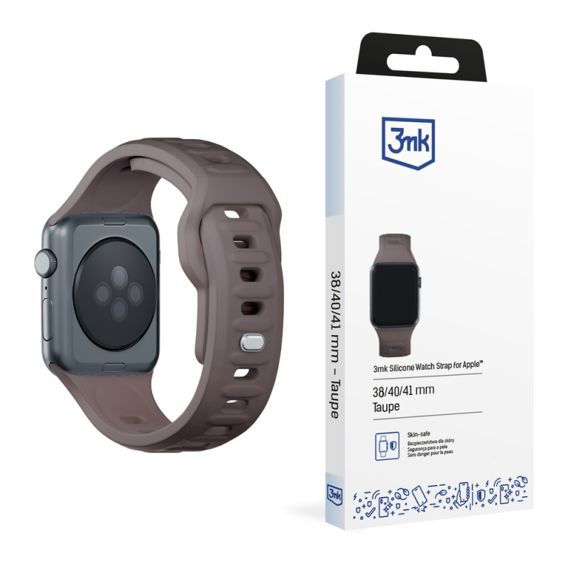 3mk Silikon-Armband für Apple Watch 38/40/41 mm, taupe
