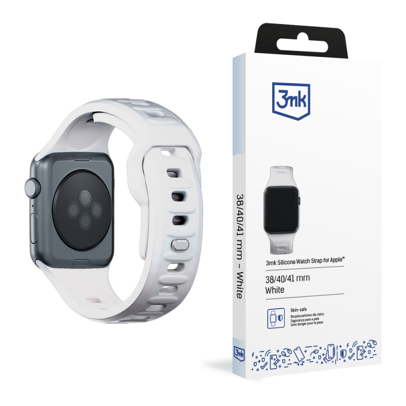 3mk Silikon-Armband für Apple Watch 38/40/41 mm, weiß