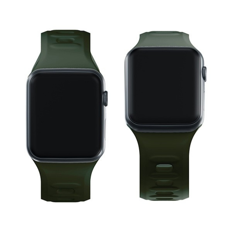 3mk Silikon-Armband für Apple Watch 42/44/45/49 mm, dunkelgrün