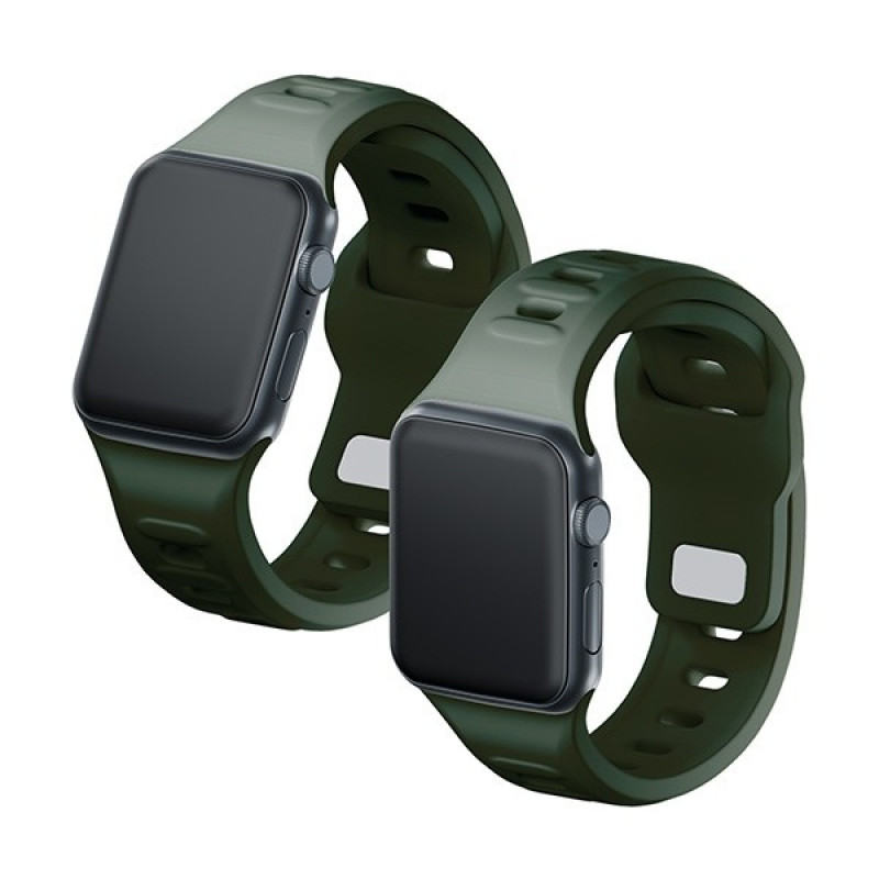 3mk Silikon-Armband für Apple Watch 42/44/45/49 mm, dunkelgrün
