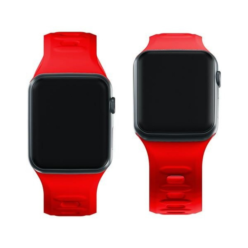 3mk Silikon-Armband für Apple Watch 42/44/45/49 mm, rot