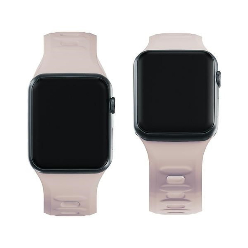 3mk Silikon-Armband für Apple Watch 42/44/45/49 mm, pink-beige / latte