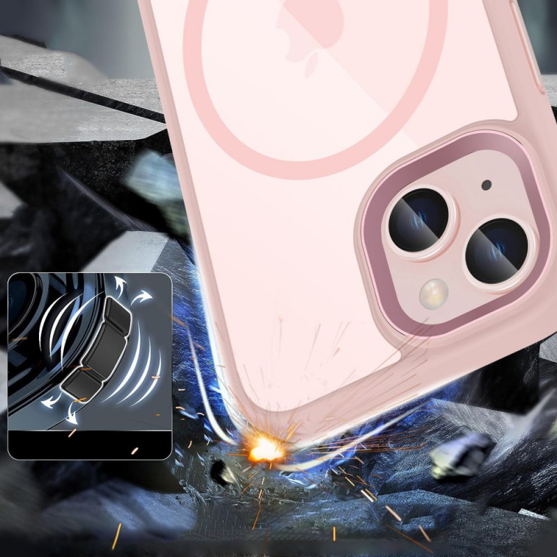 Tech-Protect MagMat MagSafe Hülle für Apple iPhone 15, Pink/Clear