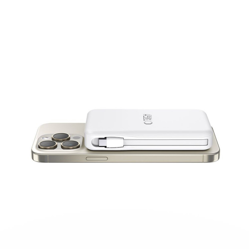 Tech-Protect PB31 LifeMag MagSafe Powerbank 10000 mAh, 15 W, Weiß