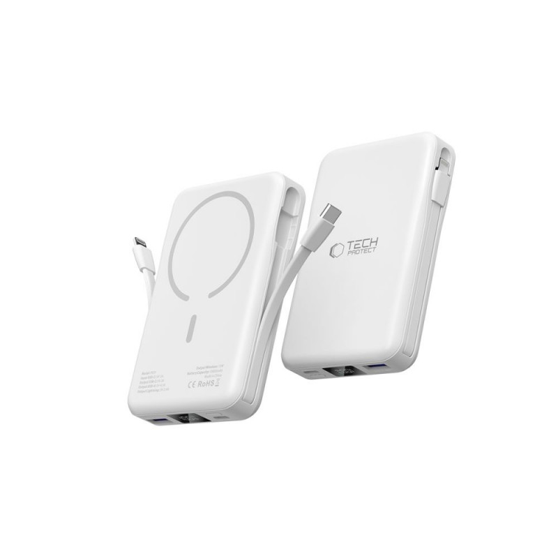 Tech-Protect PB31 LifeMag MagSafe Powerbank 10000 mAh, 15 W, Weiß