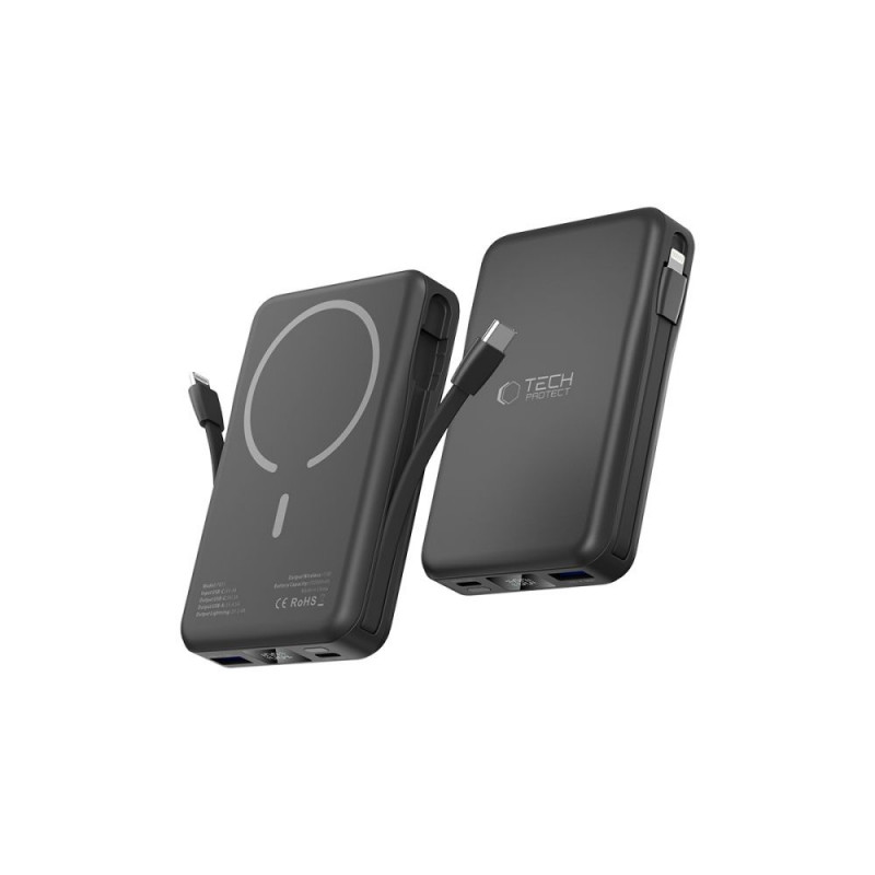 Tech-Protect PB31 LifeMag MagSafe Powerbank 10000 mAh, 15 W, Schwarz