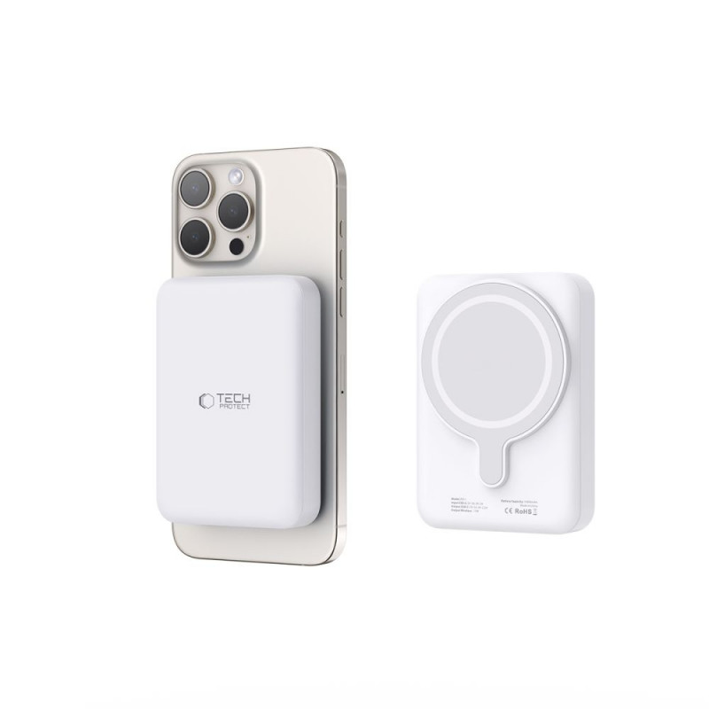 Tech-Protect PB11 LifeMag MagSafe Powerbank 10000 mAh, 15 W, Weiß