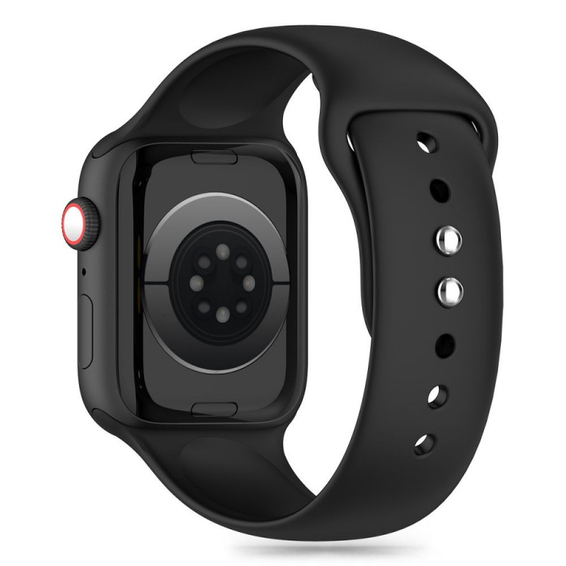 Tech-Protect Silikonarmband für Apple Watch 4/5/6/7/8/9/SE/10 (38/40/41/42 mm), Schwarz