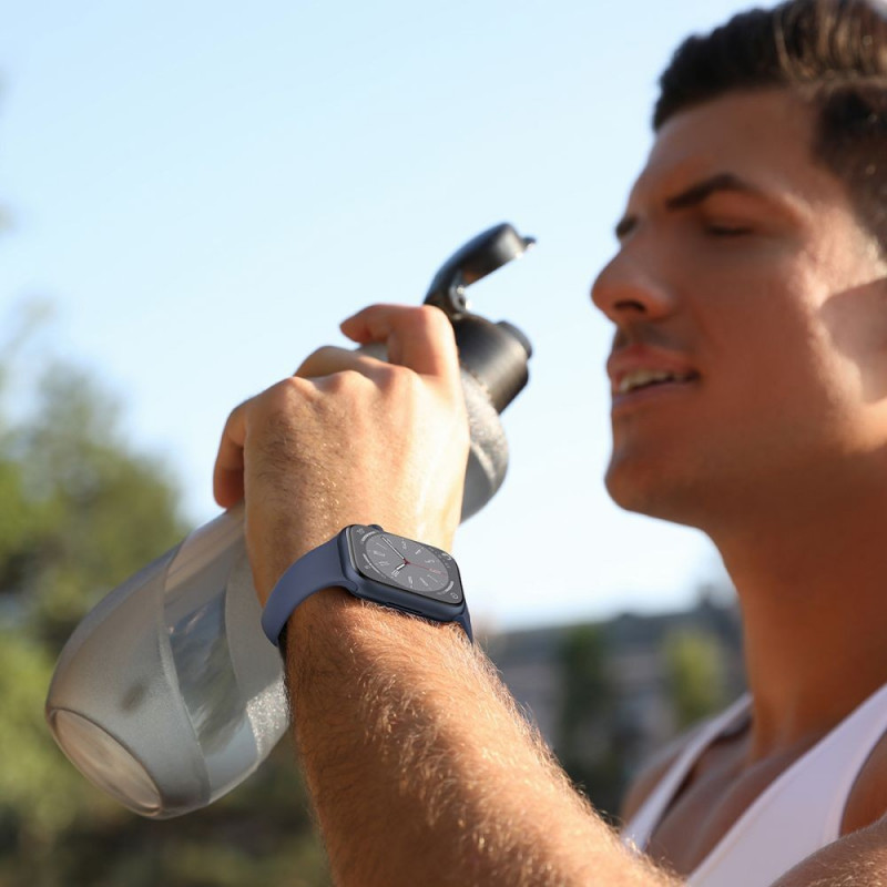 Tech-Protect Silikonarmband für Apple Watch 4/5/6/7/8/9/SE/10 (38/40/41/42 mm), Schwarz