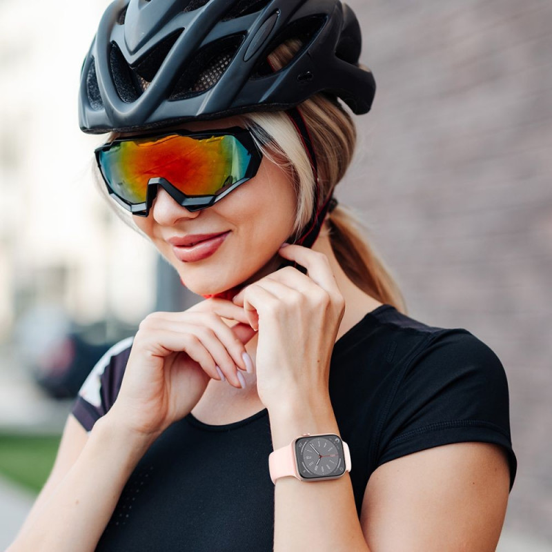 Tech-Protect Silikonarmband für Apple Watch 4/5/6/7/8/9/SE/10 (38/40/41/42 mm), Schwarz