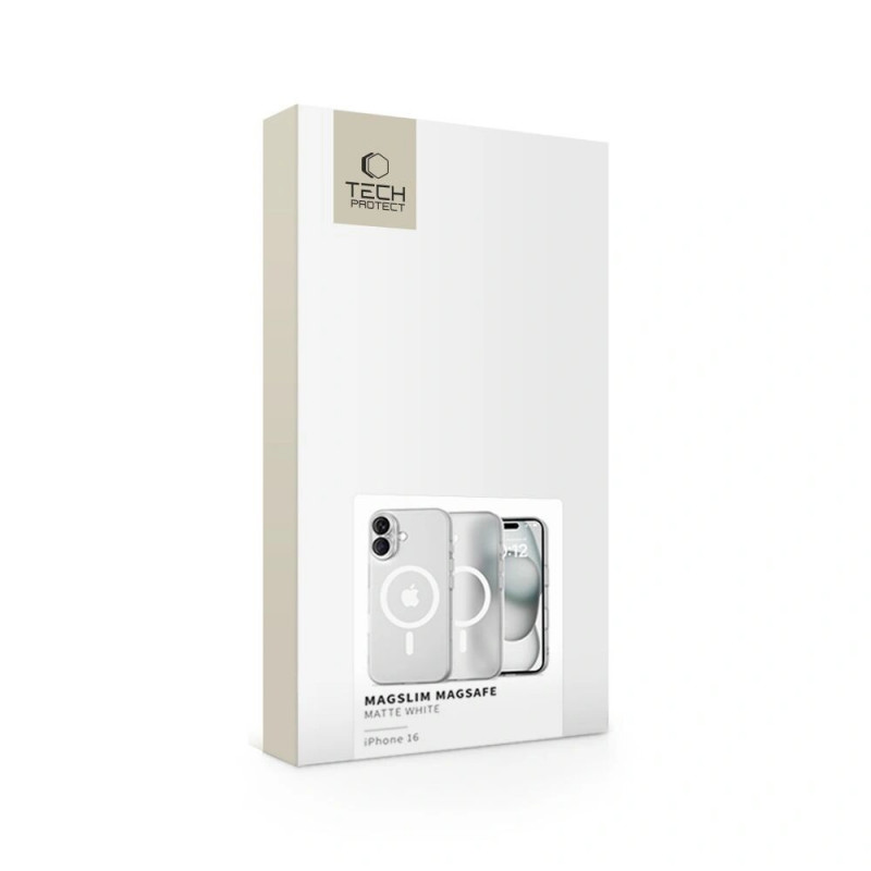 Tech-Protect MagSlim MagSafe Apple iPhone 16 Hülle, Matte/White