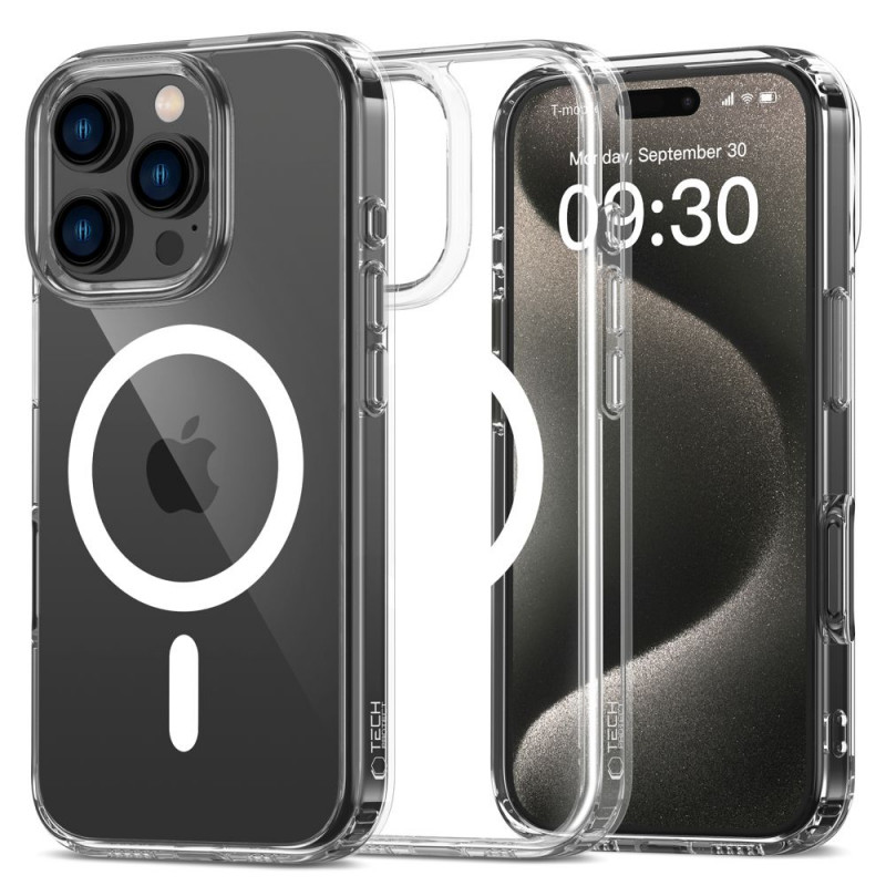 Tech-Protect Flexair Hybrid MagSafe Hülle für Apple iPhone 16 Pro, transparent