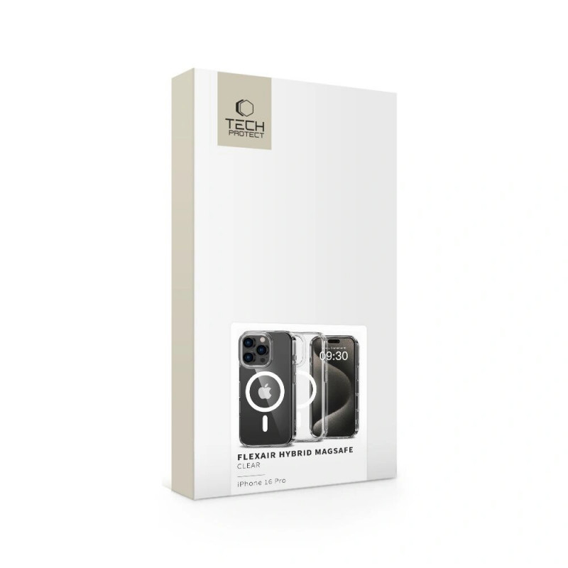 Tech-Protect Flexair Hybrid MagSafe Hülle für Apple iPhone 16 Pro, transparent