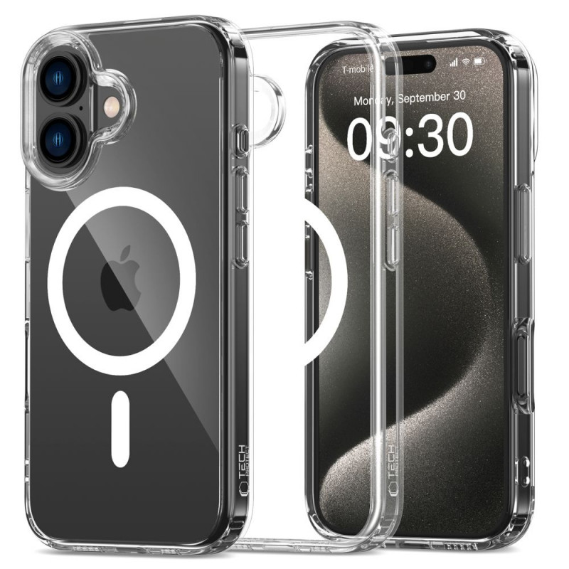 Tech-Protect Flexair Hybrid MagSafe Hülle für Apple iPhone 16 Plus, transparent