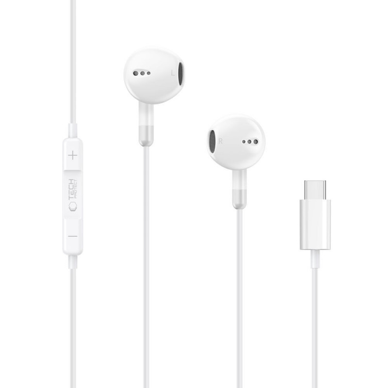 Tech-Protect Ultraboost Core G4 USB-C kabelgebundene Ohrhörer, Weiß