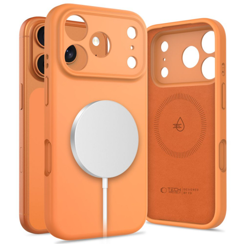 Tech-Protect Silikon MagSafe Hülle für Apple iPhone 17 Pro, Cosmic Orange