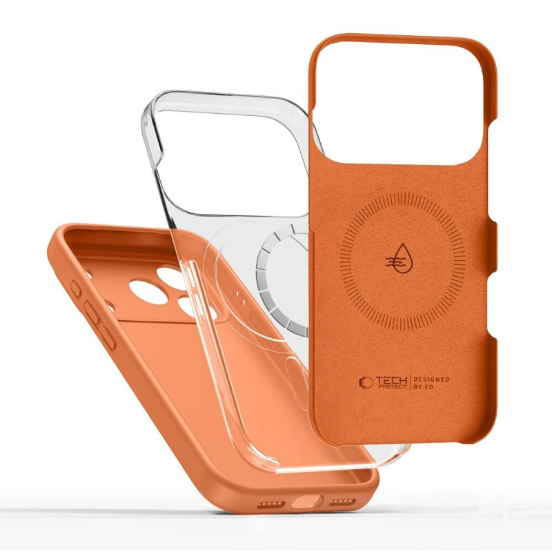 Tech-Protect Silikon MagSafe Hülle für Apple iPhone 17 Pro, Cosmic Orange
