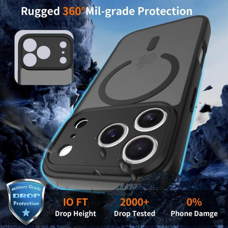 Tech-Protect BasicMag MagSafe Hülle für Apple iPhone 17 Pro Max, Mattschwarz Dunkelblau