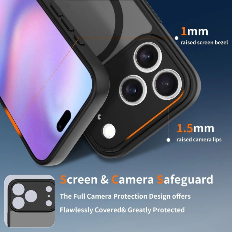 Tech-Protect BasicMag MagSafe Hülle für Apple iPhone 17 Pro, Mattschwarz Dunkelblau
