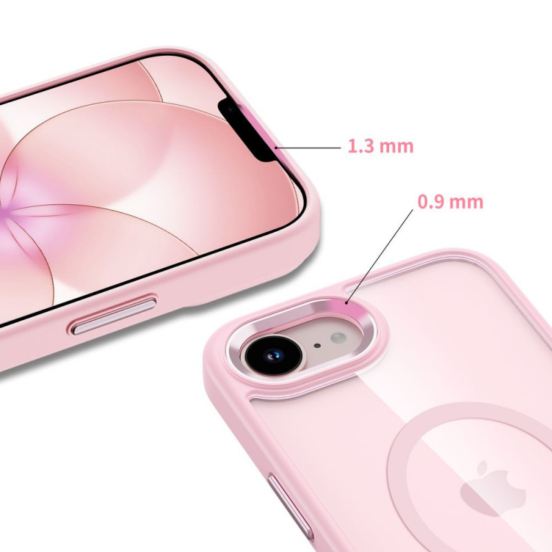Tech-Protect Magmat MagSafe Hülle für Apple iPhone 16e / 17e, Soft Pink/clear